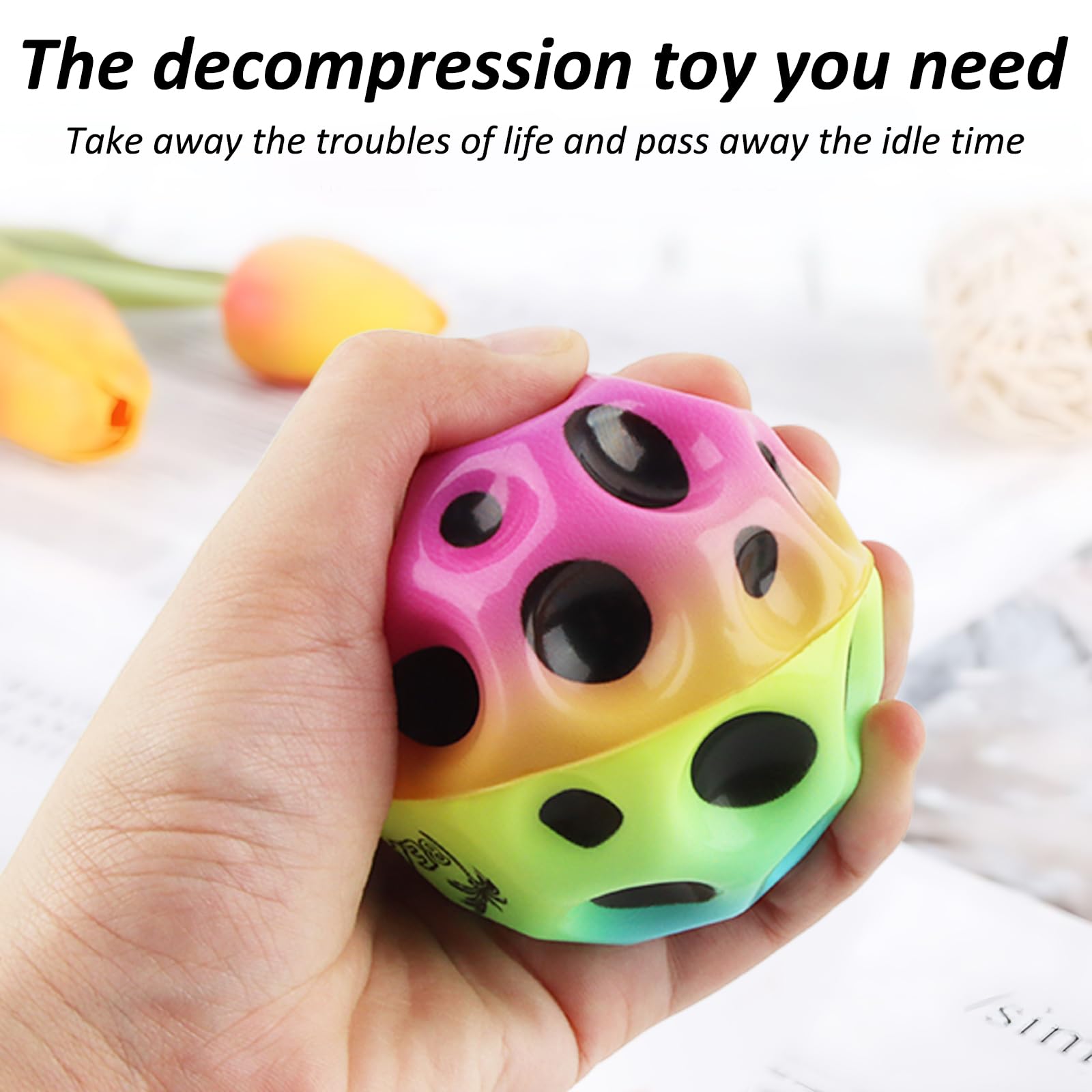 Jouets Enfants Adultes 4 Balles Rebondissantes Spatiales - Moon Ball En Caoutchouc Souple Pour Enfants Ou Jeux Extérieur Palline Rimbalzanti