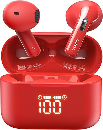 TOZO Auriculares inalámbricos T21, auriculares Bluetooth 5.3, Sem in Ear con doble micrófono con cancelación de ruido, IPX8 impermeable,