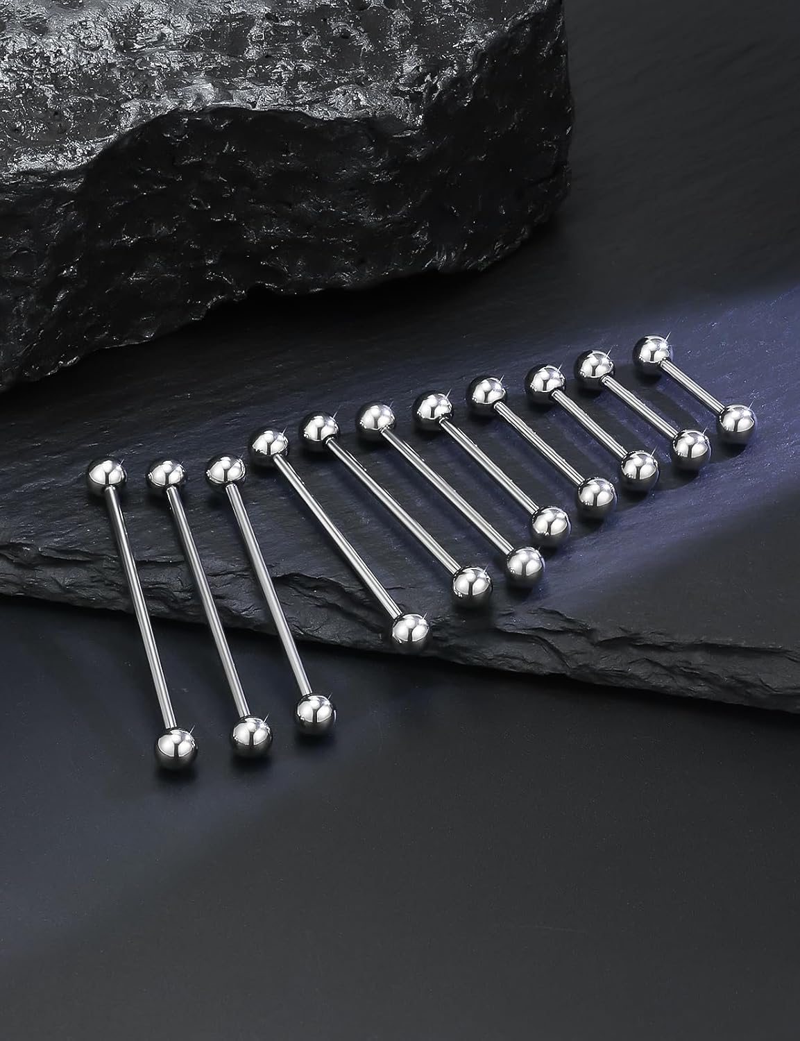 14G 16G Astm F136 Titanium Nipple Tongue Rings Piercing Jewelry Industrial Straight Barbell Tongue Nipple Ring Piercing Jewelry For Women Men Bar Length 6MM - 40MM - Image 6