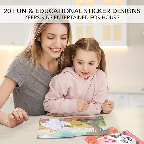 Miniatura 8 de Divertida pintura con calcomanías para niños, juego de 2  Entretenida actividad de calcomanías con temas vibrantes mantiene a los niños de 4 a 8