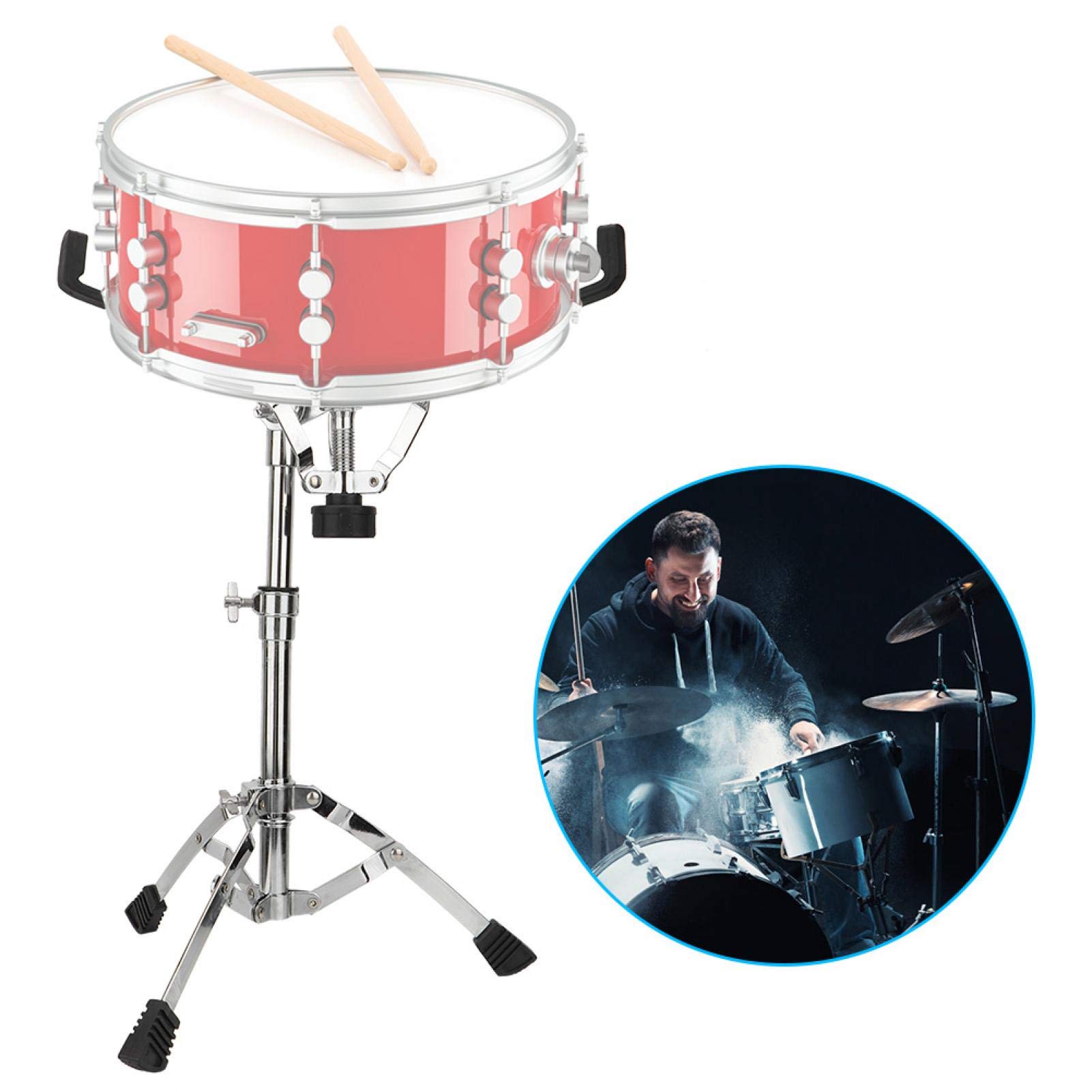 Supporto per batteria, supporto per batteria portatile regolabile, supporto per percussioni professionale in metallo resistente per strumenti di percussioni per musicisti Kit per batteria
