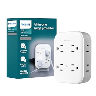 Philips All-in-One Surge Tap, 4 Grounded & 4 Polarized Outlets - Amazon product rated Grade A