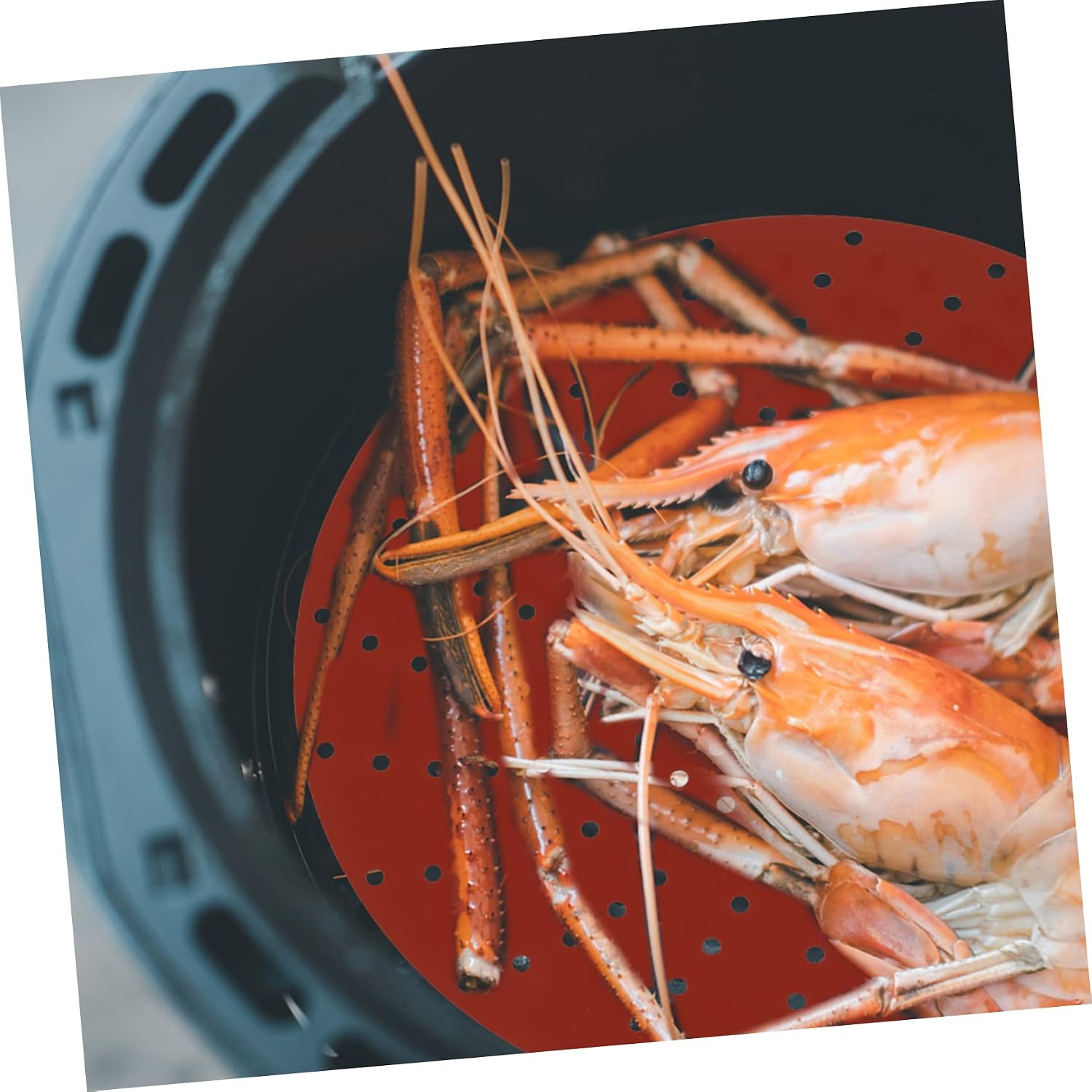 MAGICLULU 2 Pcs Air Fryer Liner Reusable Silicone Mat for Oven Easy to Clean Non-stick Surface Perfect for Meats Vegetables Desserts More