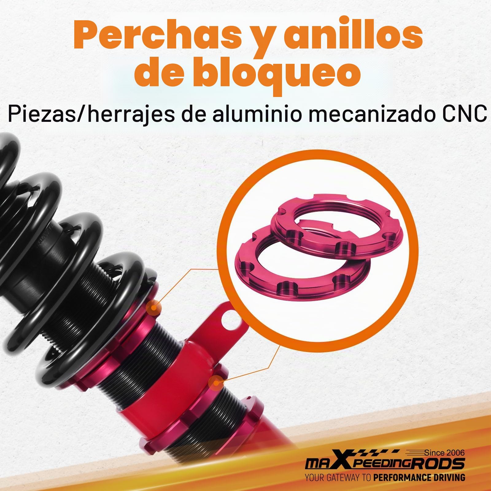 maXpeedingrods Suspensión roscada para amortiguadores 3 E90 E91 04-12 2 delanteros y 2 traseros
