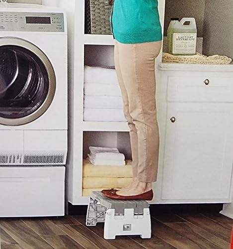 Miniatura 2 de Cosco Taburete plegable de 1 escalón, paquete de 2 unidades, ANSI tipo 1A, taburete de capacidad de 300 libras, ligero, antideslizante, duradero,