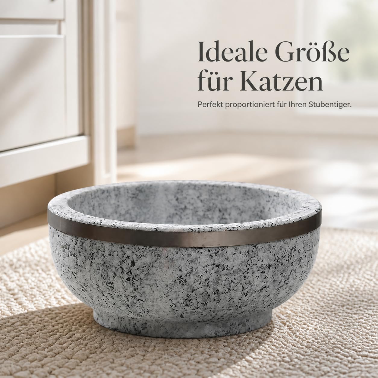 Futt für Hunde, Beschwerte Steinschale, 16 cm