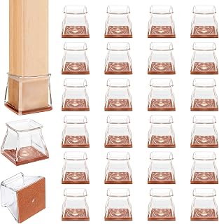 24 Pack Square Chair Leg Floor Protectors for Hardwood Floors