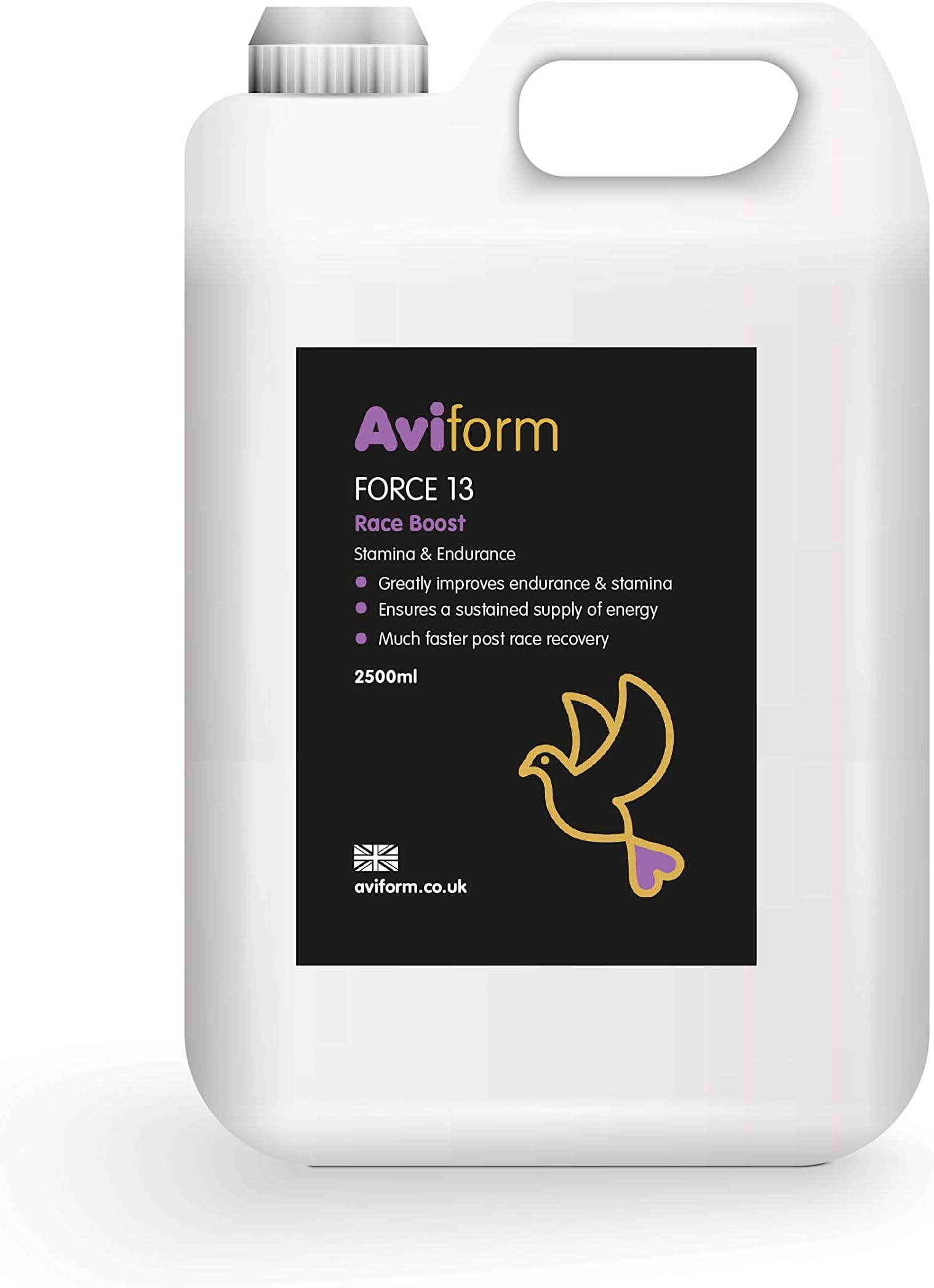 Aviform FORCE 13 | Vitamin B12 + DMG | New Formula Stamina & Endurance Supplement for Racing Pigeons | 2500ml | 5000 Doses | Free Express Delivery