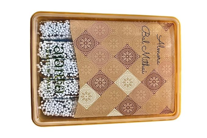 Ajanta Sweets Bareilly Special Almora Bal Mithai| Bal Mithai Sweets 100% pure desi ghee Peparations (Pack of 1kg)| Authentic Indian Sweet Delight