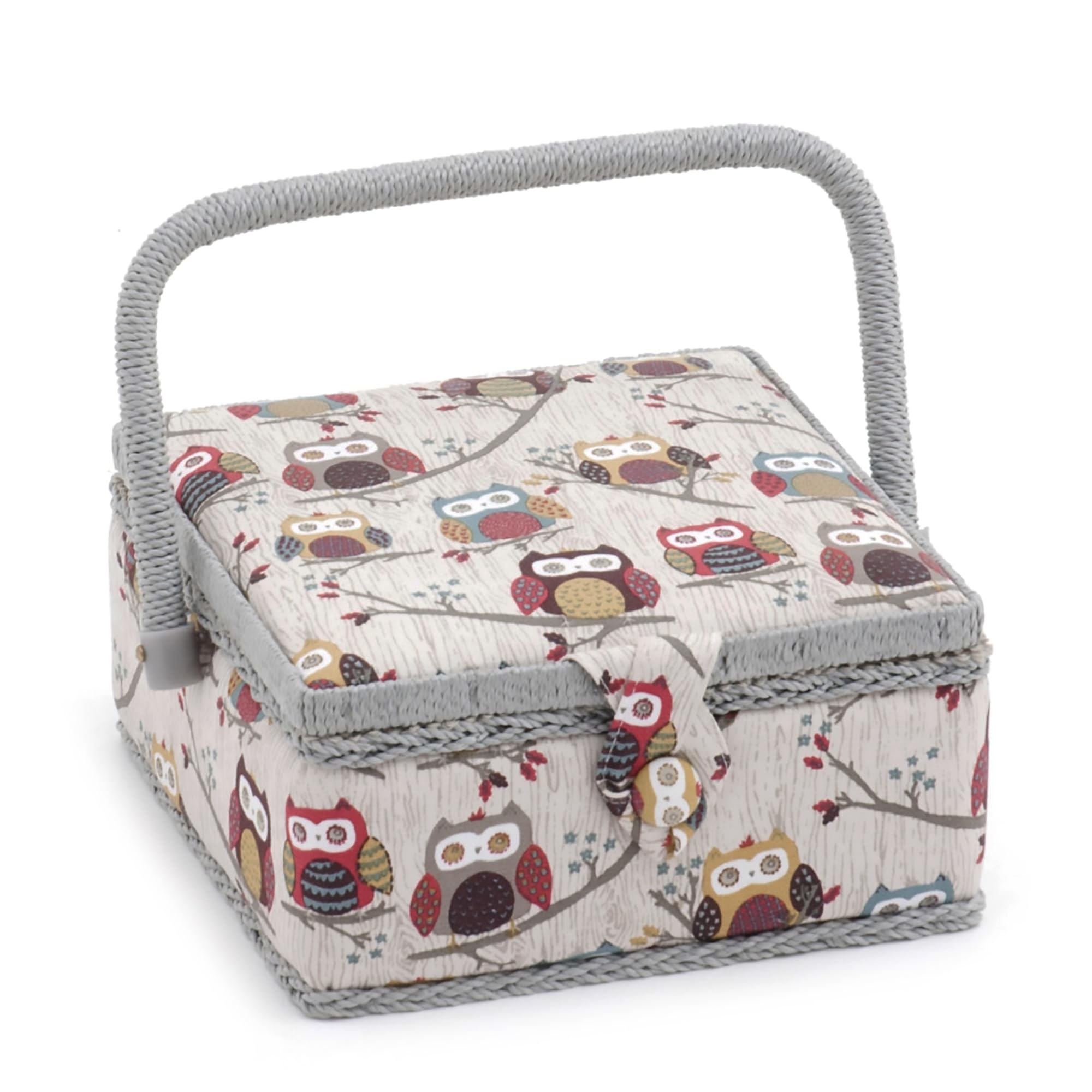 Hobby Gift Small Sewing Storage Box, Hoot, 20 x 20 x 11cm