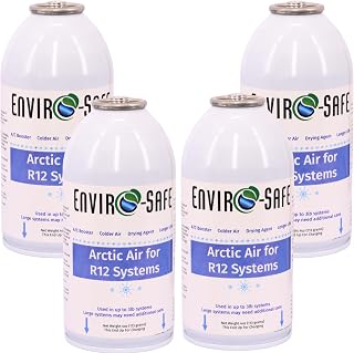 ENVIRO-SAFE Arctic Air for R12 Systems, Piercing Style Top, A/C Support + Moisture Remover, 4 Cans (Cans Only)