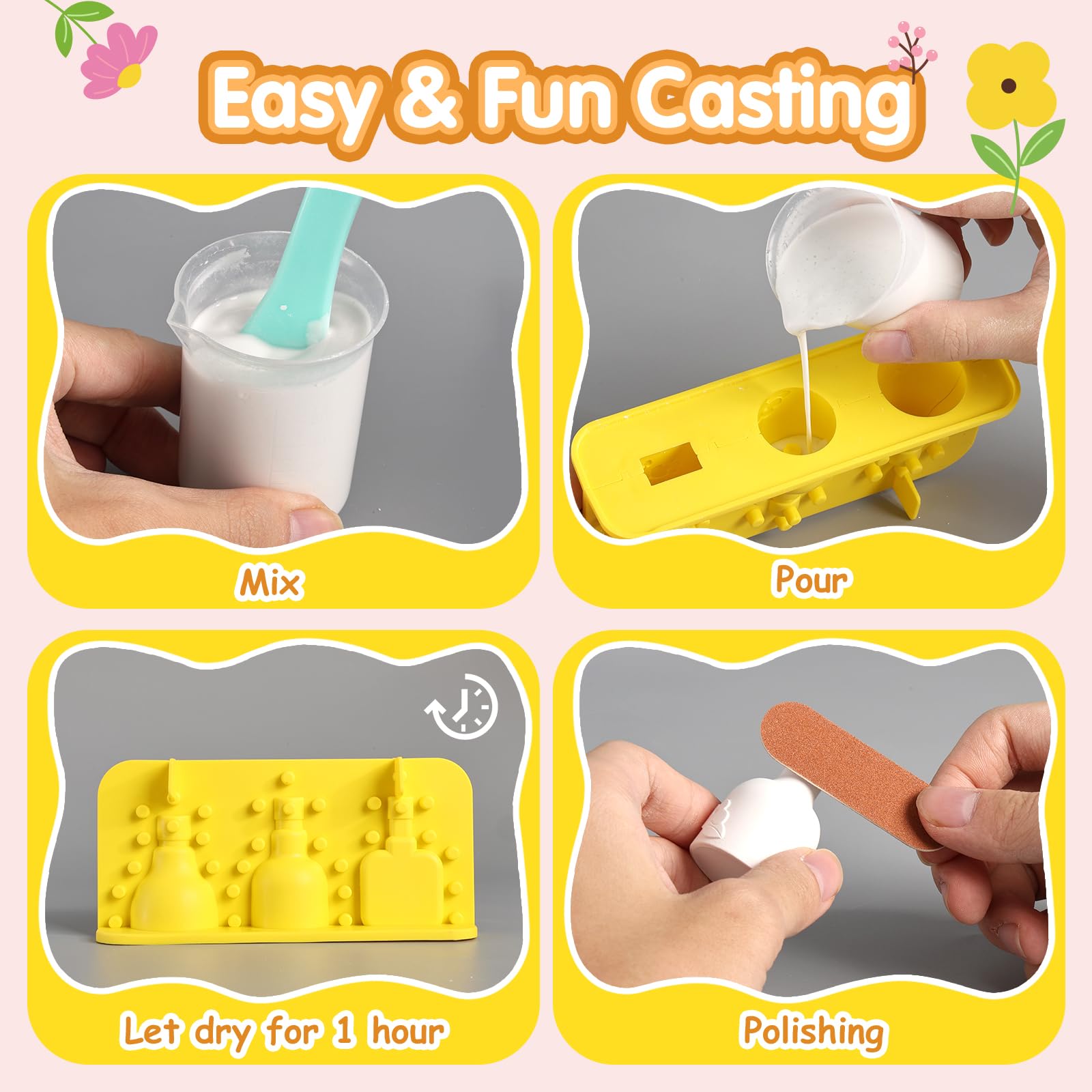 Crelloci Mess-Free Mini Plaster Vase Painting Craft Kit for Kids, DIY Arts & Crafts Set including Vase Moulds, Paints - Image 2