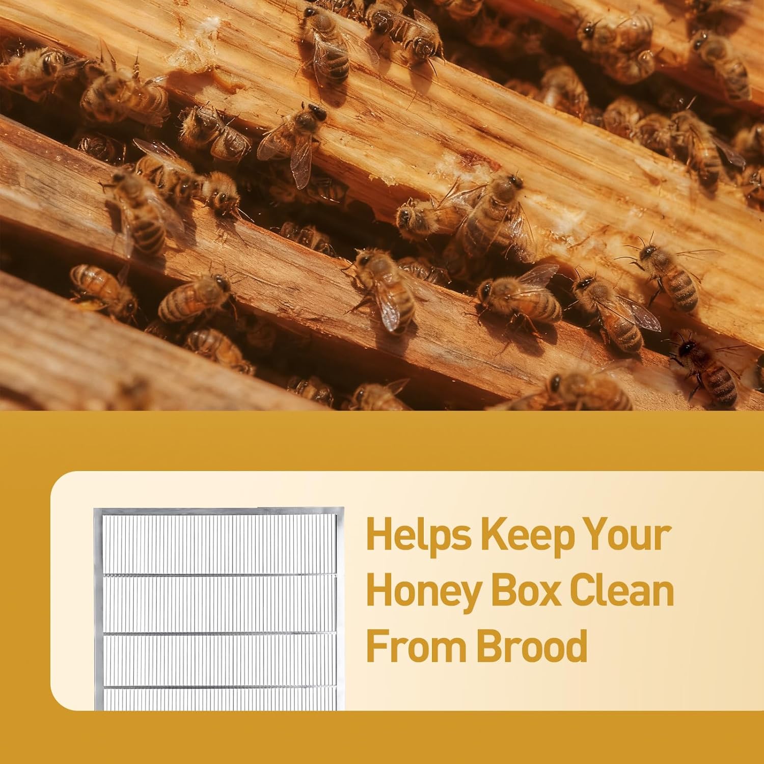 MINEHAJIME 2-Pack Metal Queen Bee Excluder, Metal Queen Excluder for 10 Frame Hive, 20.11 X 16.22 Inch Beehive Queen Excluder 10 Frame,All eginners and Professional Beekeepers (10 Frame-2pcs)