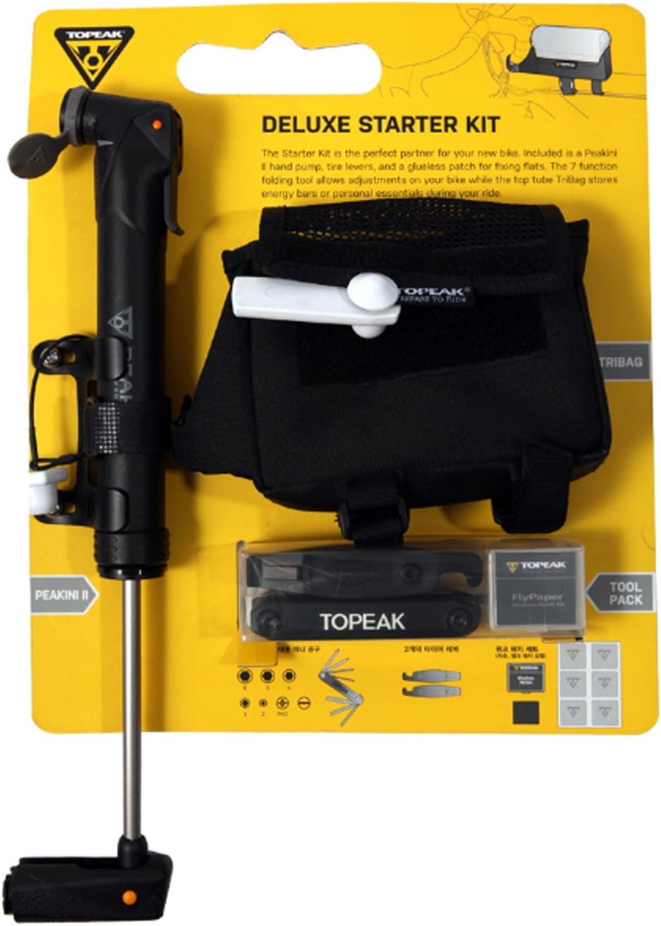 Topeak Bicycle Deluxe Starter Kit Bike Multitool TriBag Pump Tool Pack