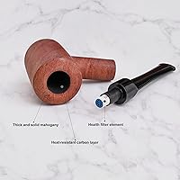 Vista 4 de Pipas de tabaco, pipa de tabaco tallada a mano con bolsa de pipa de tabaco de piel sintética y bolsas, incluyendo accesorios