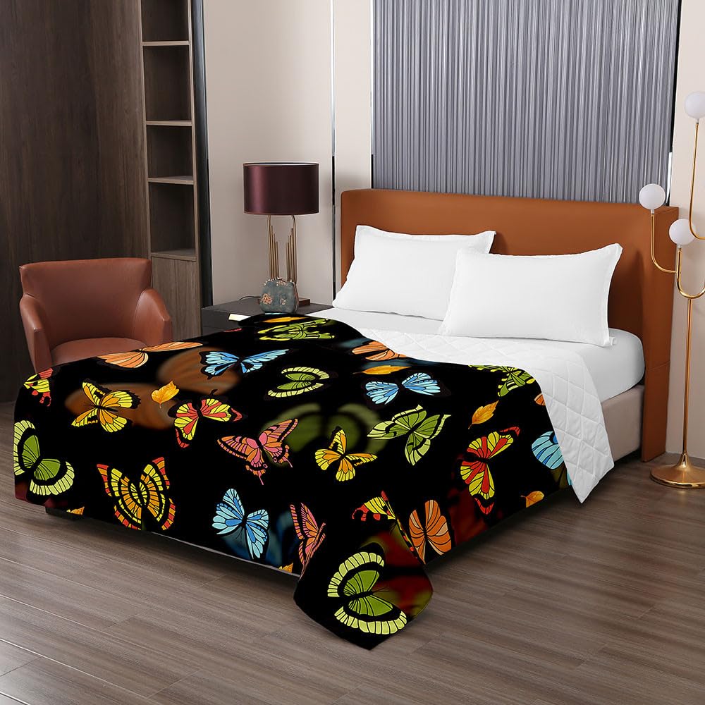 Colcha Verano Reversible 3D Mariposa – Suave, Ligera Y Transpirable (150x200cm, Azul) – Ideal Para Regalar