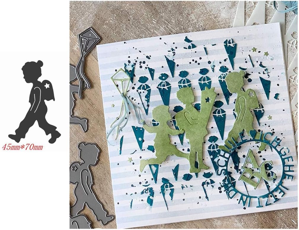 Briartw Schoolchildren Cutting Dies for Cards Making,DIY Scrapbook Decoration Gift Card Cardstock Crafts Stencil