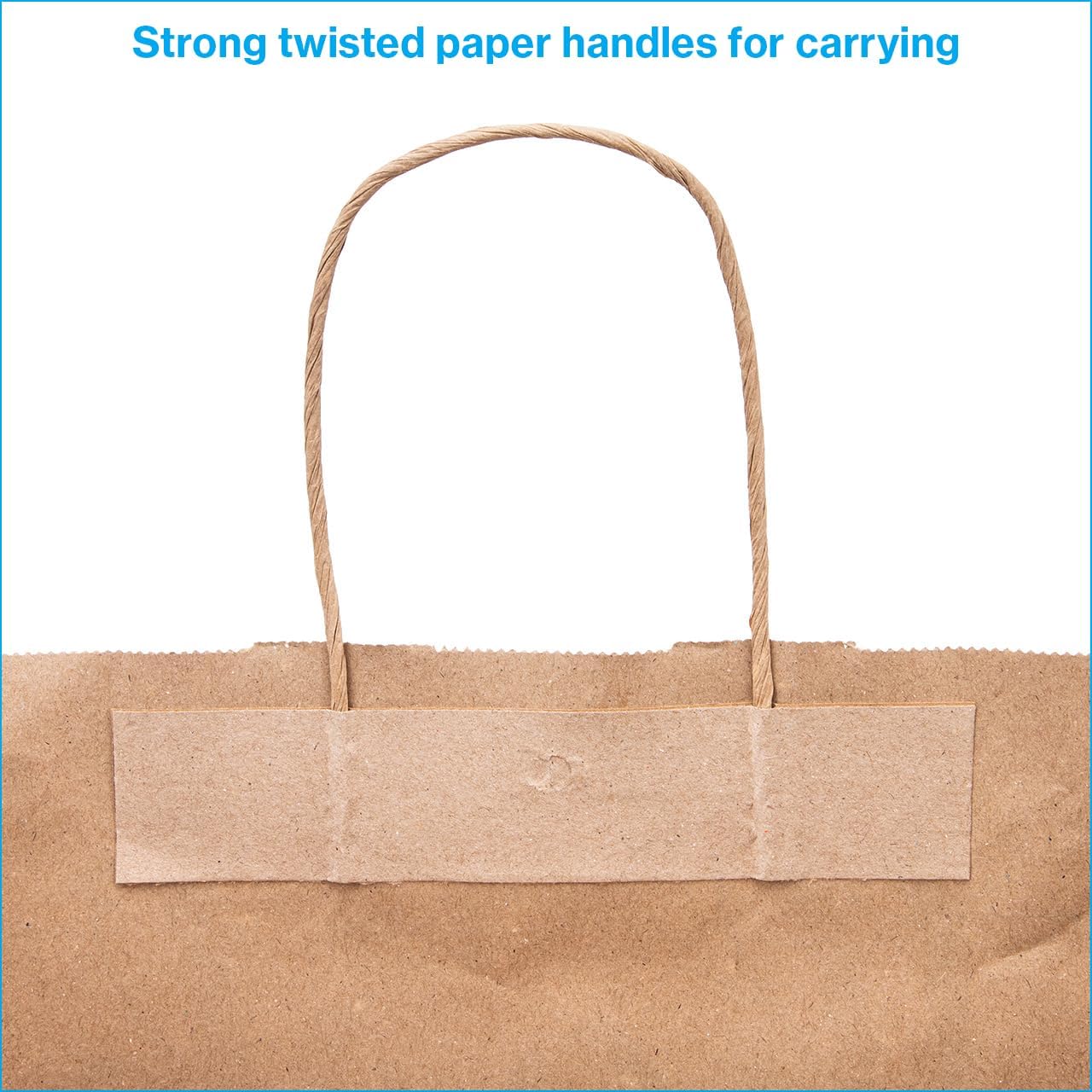 SSWBasics Brown Kraft Paper Grocery Shopping Bag - Large (16”L x 6”D x 12 ½”H) - Case of 100 - Sturdy 80# (120 GSM) Paper Weight - 100% Recyclable Gift Bags image 3