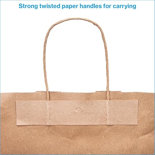 Miniatura 3 de SSWBasics Bolsa de compras de papel kraft marrón – Grande (16 pulgadas de largo x 6 pulgadas de profundidad x 12 ½ pulgadas de alto) – Caja de 100 –