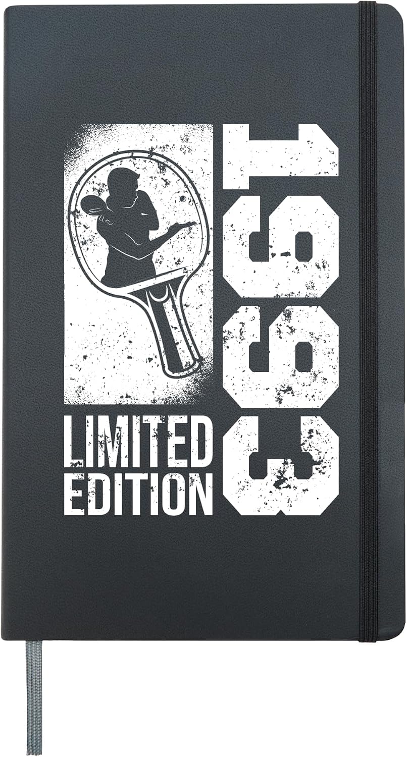 Table-Tennis Player Vintage born 1993 Birthday Ping-Pong Hardcover Journal, Black
