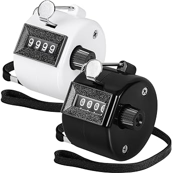 KTRIO Hand Counter Counter Counter 4-Digit Counter 2 Pieces ABS Counter Clicker with Lanyard