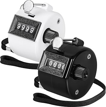 KTRIO Pack of 2 Colors Handheld Tally Counter 4-Digit Number Count Clicker Counter, Hand Mechanical Counters Clickers Pitch Counter for Coaching, Knitting, People, Lap, Fishing, Golf, Toddler & Fidget