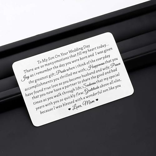 Miniatura 4 de Lywjyb Birdgot Regalo de boda para hijo de mamá e hijo, regalo para mi hijo, regalo de mamá a hijo, regalos conmovedores de madre a hijo, poema,