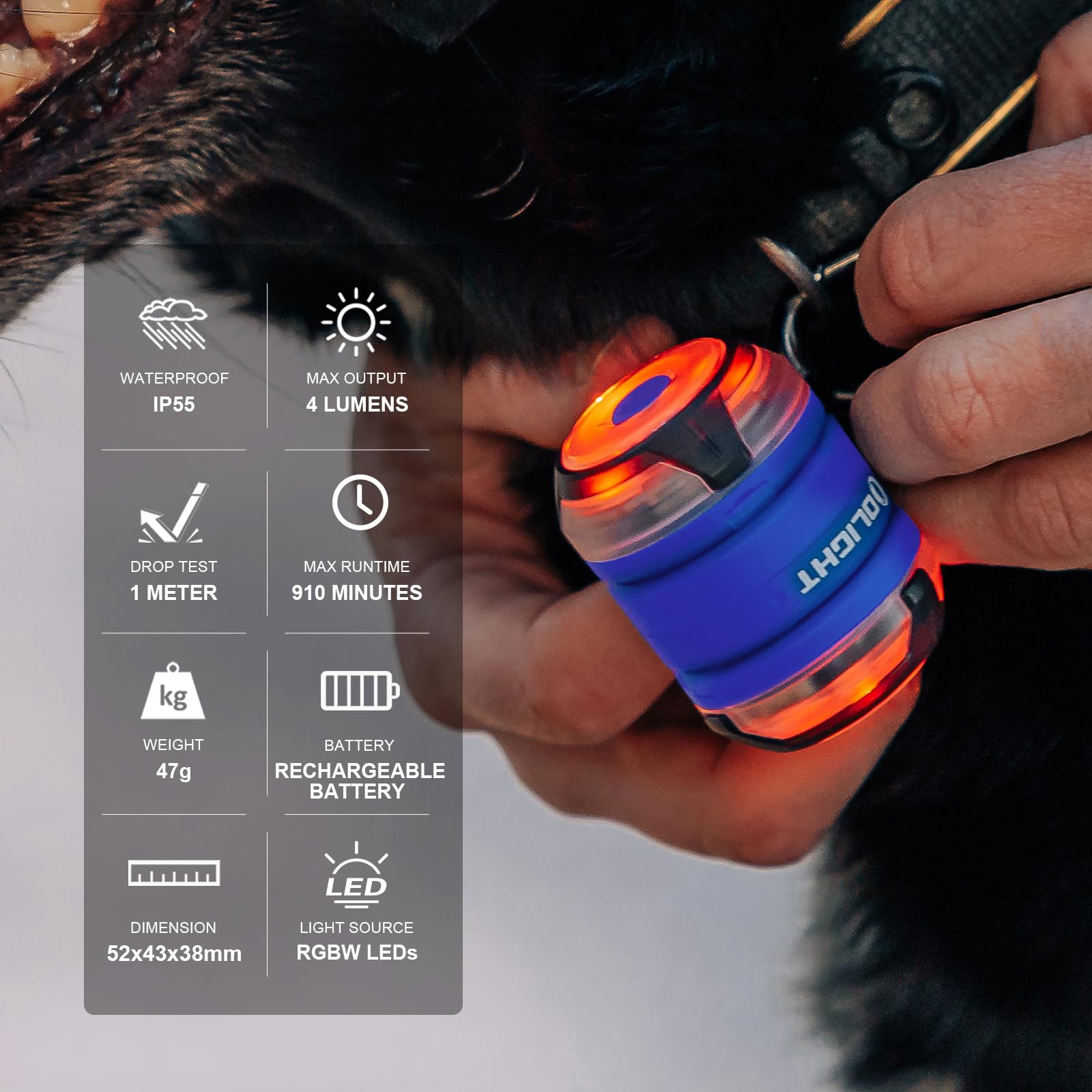 OLIGHT Gober 2 - Luz de seguridad LED de alta visibilidad con 4 modos de iluminación, advertencia intermitente recargable USB-C con clip para correr, ciclismo, camping, pasear al perro por la noche