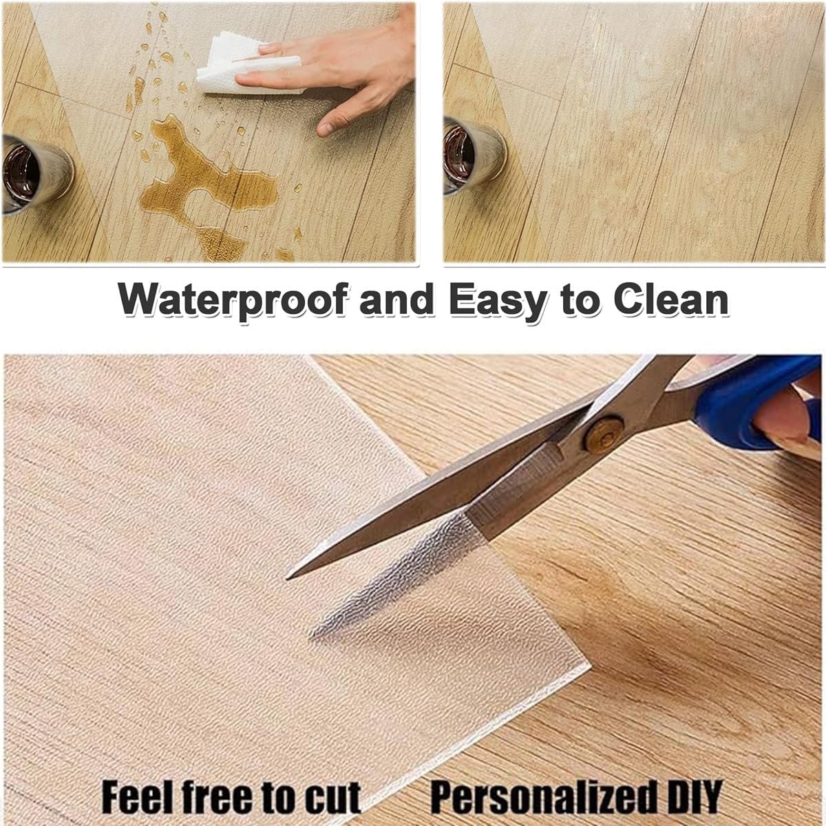 Plastic Office Chair Mat Clear Desk Mat 30" X 40" 36" X 48" 55" X 51" 83" X 59" 103" X 67" Non-Slip PVC Floor Mat for Office & Home Rolling Chairs Pet Bowl Mat (Color : 0.06" Thick, Size : 32" X 40"