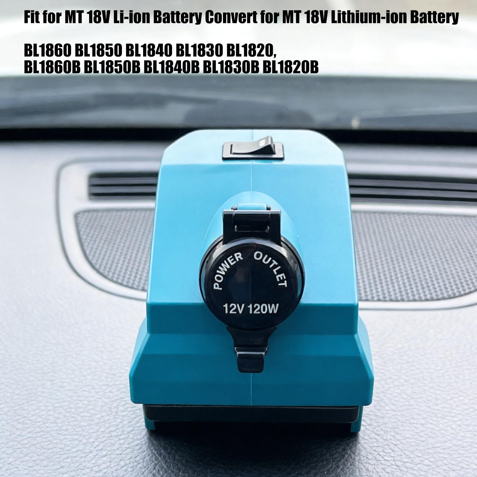 Convertidor de enchufe portátil de 12 V, baterías de herramientas, adaptador de luz LED con carcasa ABS, fuente de alimentación temporal para camping, reparación, respaldo de vehículos