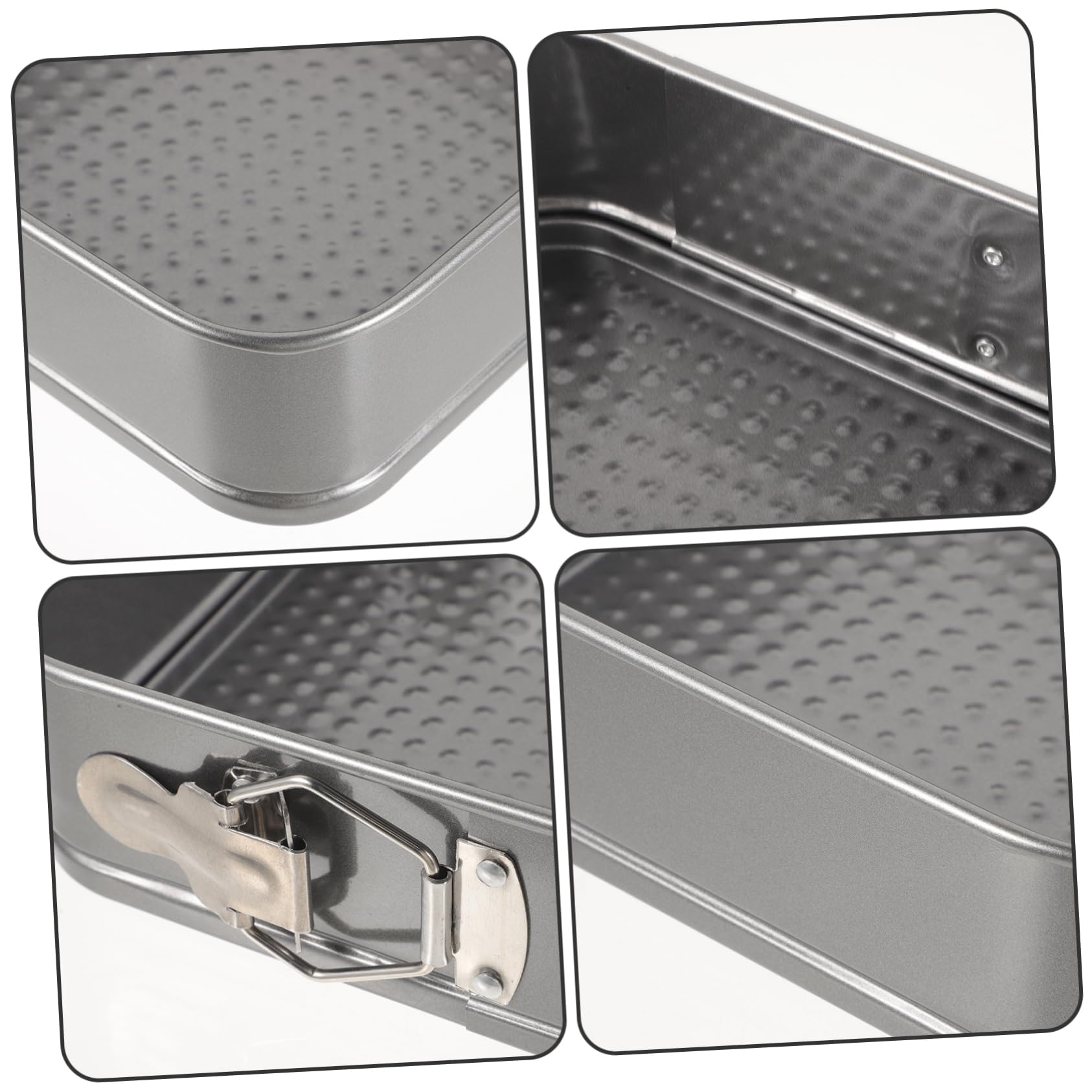 Set 3 Stampi Quadrati a Cerniera Antiaderenti in Acciaio al Carbonio