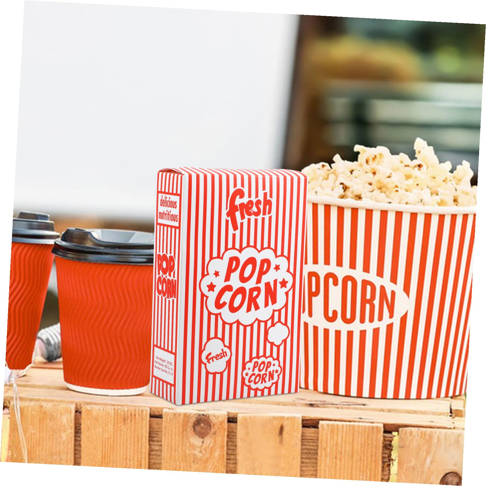 PRETYZOOM Contenitore Per Snack - 50 Scatole Per Popcorn Per Feste Serate Cinema Con Porta Patatine Fritte E Contenitore Per Caramelle