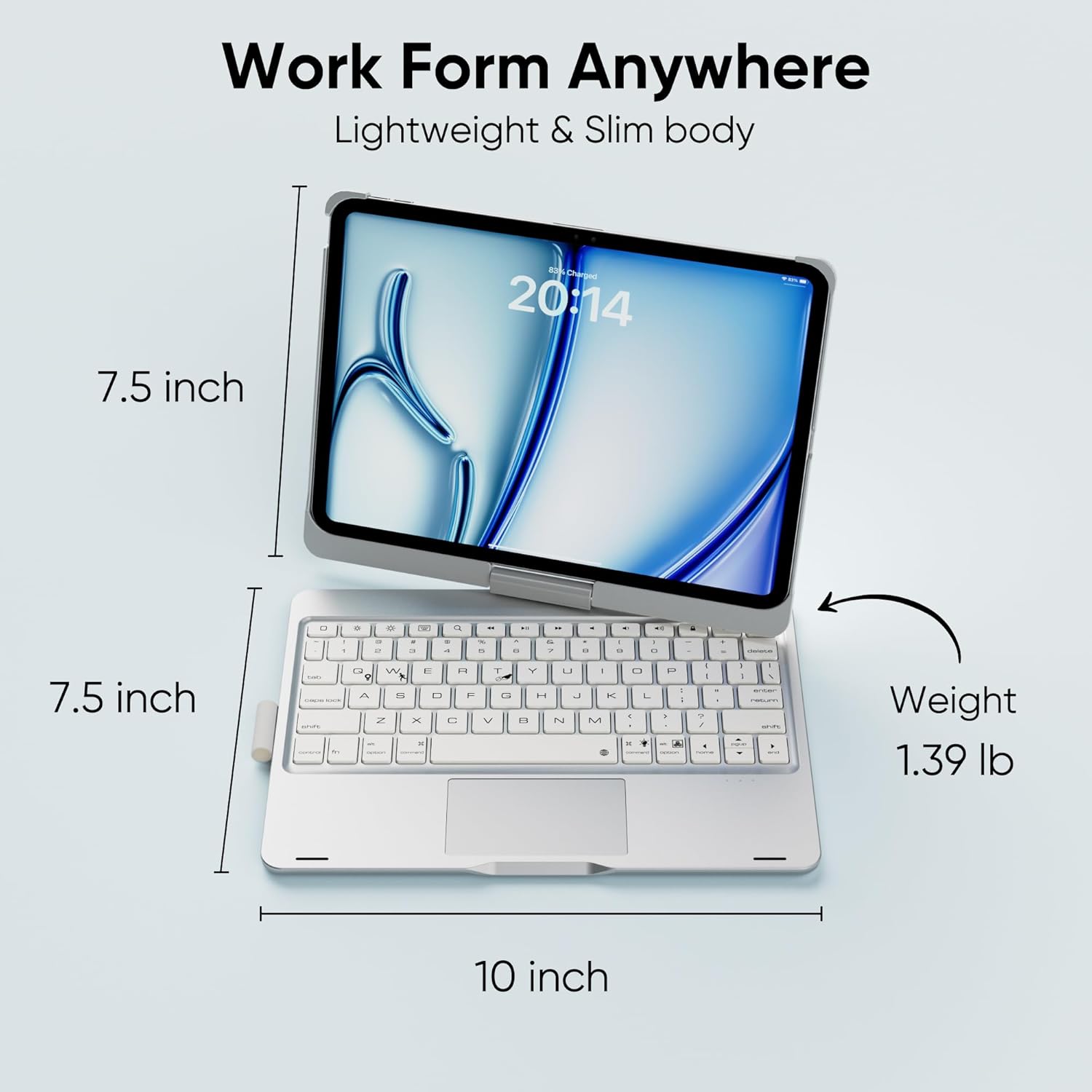 doqo iPad Pro 11 inch (M5 2025 / M4 2024) Case with Keyboard,Keyboard case for iPad Pro 11 M4 M5 with Multi-Touch Trackpad, 7 Colors Backlight & 360°Rotatable,Thin&Light