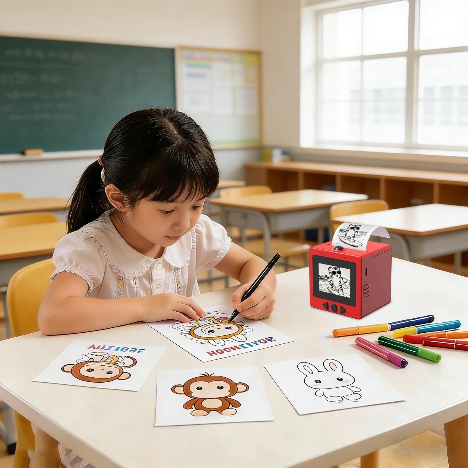 Impresora De Cajas De Pegatinas AI | Impresora Inteligente Con Cajas De Pegatinas De Voz Con IA Con Pantalla De 2,4"|Mini Fabricante De Pegatina-s Térmicas, Educativo Para Niños,bricolaje,fotos