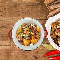 Vista 2 de Juego de mini olla de sopa esmaltada con asas dobles, sartén versátil para fideos de sopa y olla caliente, utensilios de cocina de 3 piezas