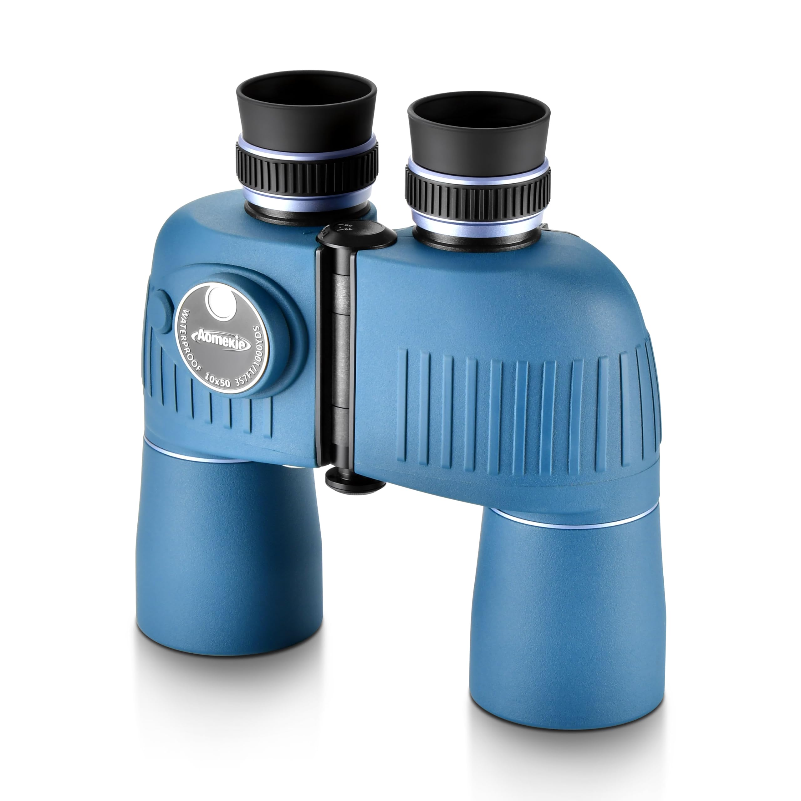 Aomekie Binocolo Marino 10x50 con Bussola Illuminata e Telemetro, Binocolo Professionale Lungo Raggio, Impermeabile IPX7 e Galleggiante, Ideale per Navigazione, Pesca e Sport Acquatici