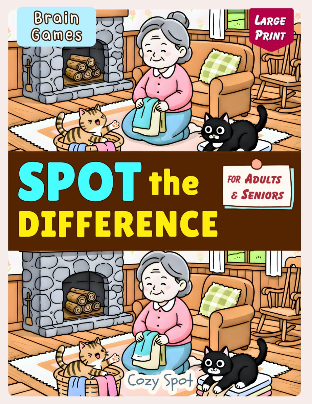 Spot the Difference Book for Adults & Seniors: Animal Brain Games - 42 Cozy Picture Puzzles for Calm Focus and Memory (Stress Relief Picture Puzzle Books)