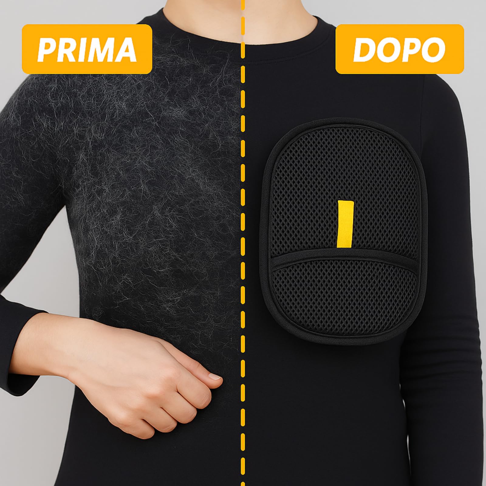 Hair Grabber Guanto Rimuovi Peli per Animali，Guanti antipeli riutilizzabili per Animali Domestici – rimozione peli da Vestiti, divani, tappeti– Riutilizzabile e Lavabile