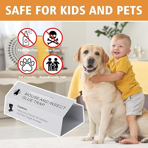 Miniatura 6 de Tablas de pegamento para ratones e insectos, 38 unidades, trampas adhesivas para ratones para interiores para el hogar, bandeja adhesiva para