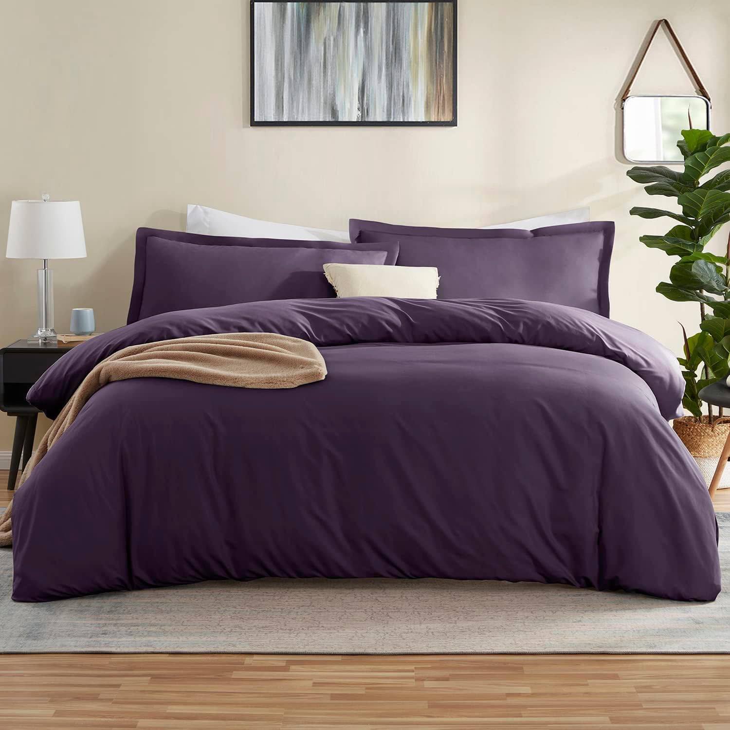 Nestl Purple Duvet Cover King Size Soft King Duvet Cover