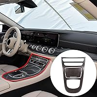 Vista 10 de YIWANG Adhesivo de plástico ABS para consola central de engranajes para Mercedes Benz Clase E W213 2021 Accesorios interiores de automóvil (negro)