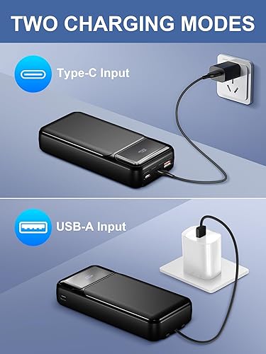 Miniatura 6 de Cargador portátil de 49800 mAh Cargador de teléfono portátil con 3 cables integrados (USB-C, iOS, USB-A), pantalla LED de carga rápida de 22.5 W,