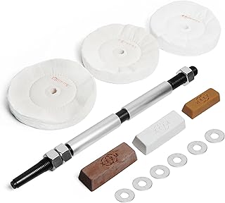 Woodworking Lathe Buffing System MT2 Mandrel,3-Step Buffing Wheel Kits 8 inch with 3pcs Polishing Cutting Compounds.