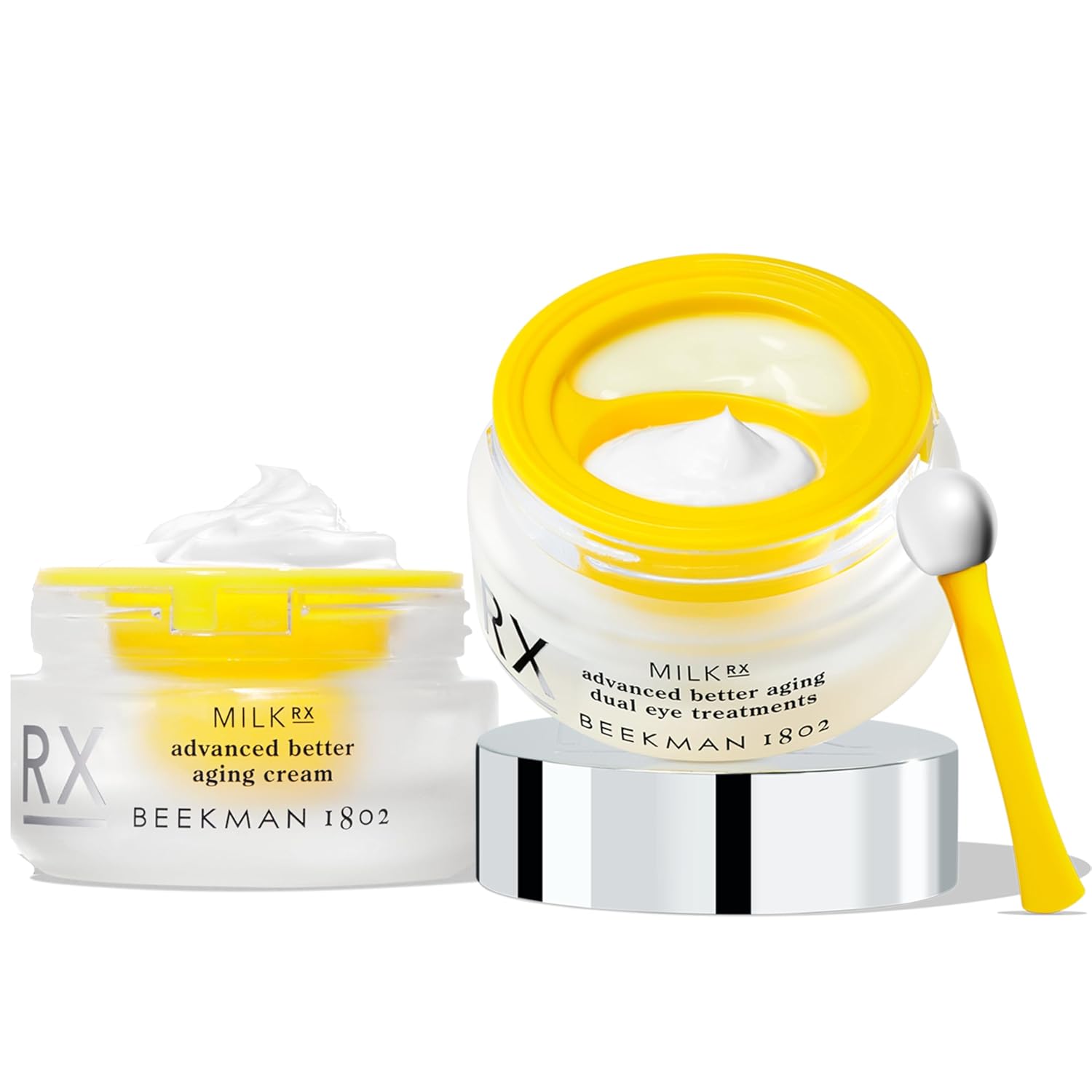Beekman 1802 Milk RX Better Aging Skincare Set – Dual Eye Treatment & Face Cream – Hydrating Anti Aging Routine, Retinol Alternative, Firming Moisturizer & Eye Care Duo