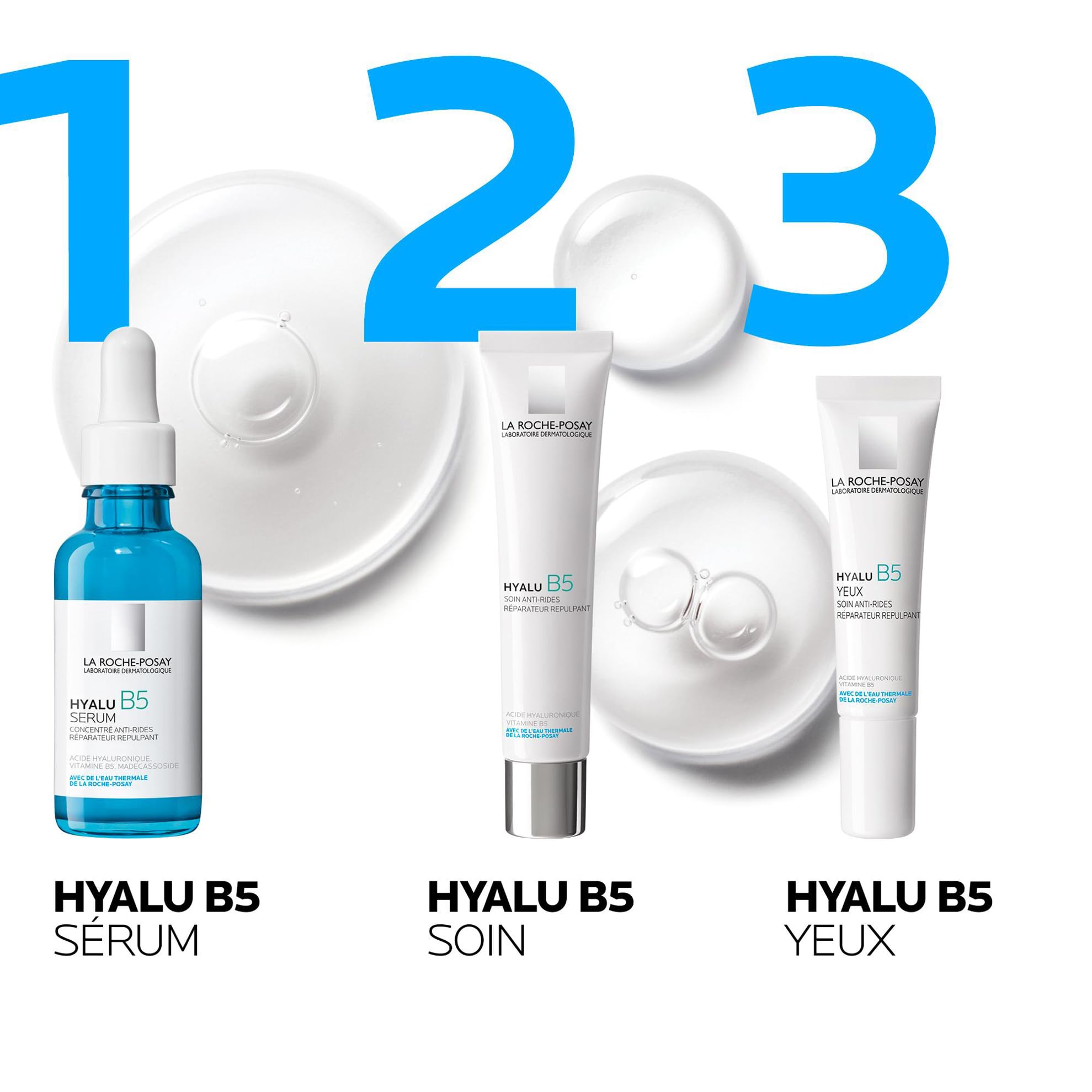 La Roche-Posay, Hyalu B5, Sérum Concentré Anti-Rides, Répare & Repulpe, Enrichi en Acide Hyaluronique, Vitamine B5 & Madecassoside, Tous Types de Peaux, 30 ml