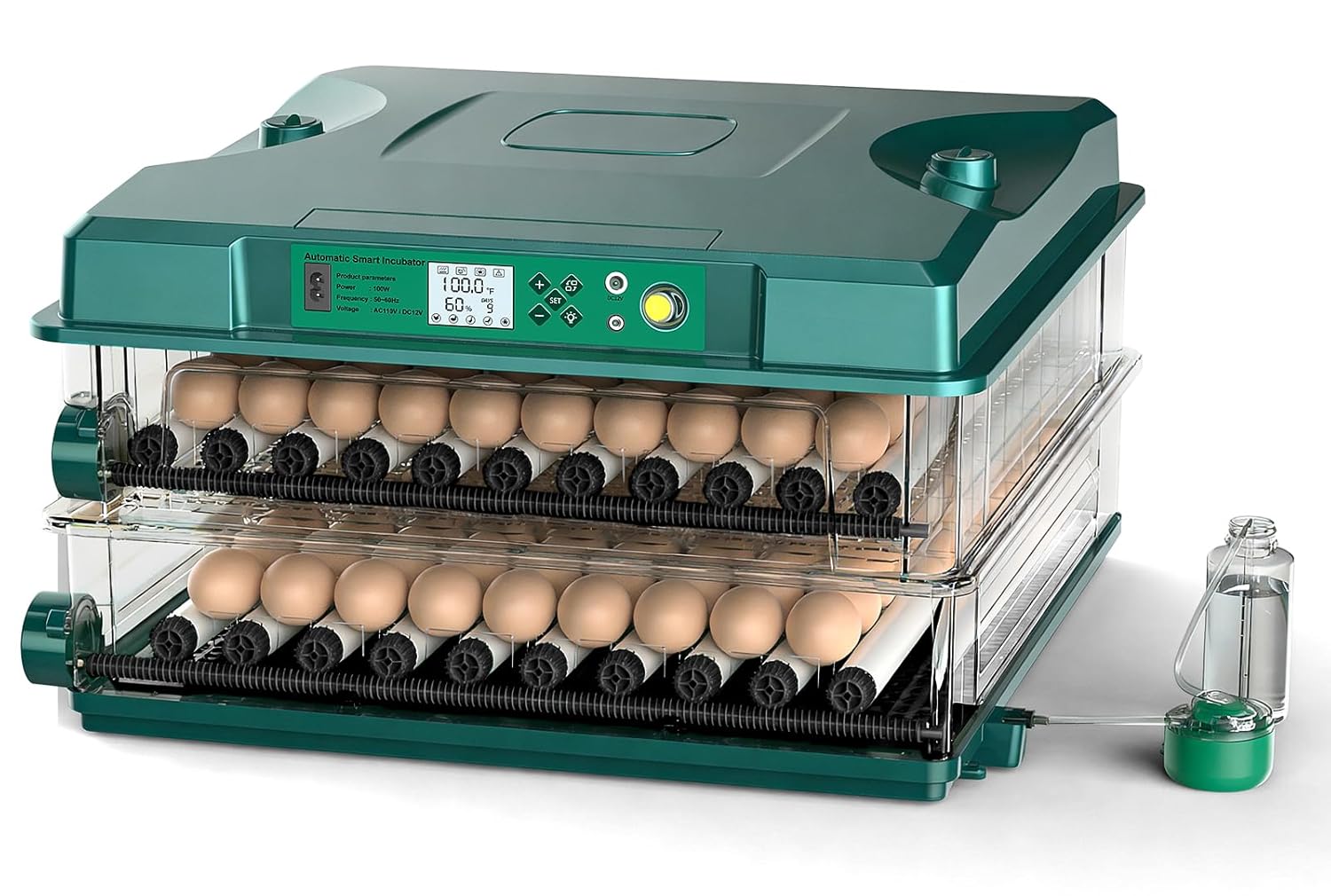 Incubators for Hatching 196 Eggs with Automatic Egg Turning,Temperature & Humidity Control- Automatic Water Pump, 5 Automatic Incubation Modes, for Chicken, Duck, Goose, Pigeon, Quail, Parrot Eggs