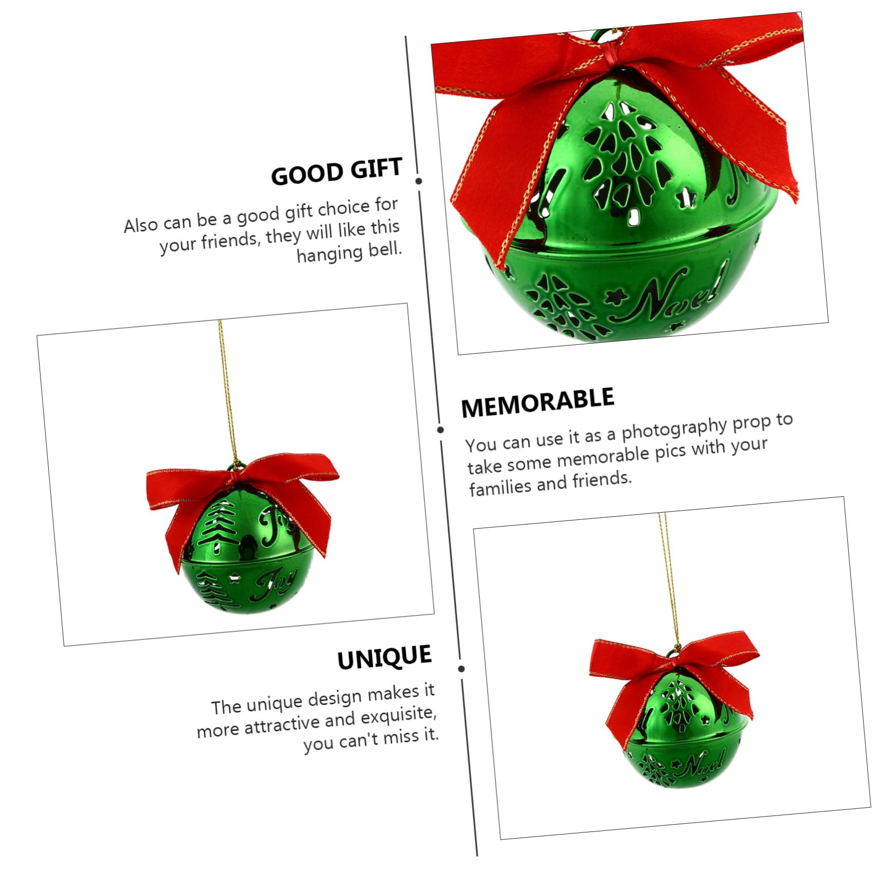 12pezzi Campane di Natale Appendibili Decorazione per Albero di Natale Appendi Ornamenti Sospesi per Casa Stile Casuale