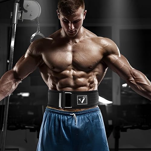Miniatura 5 de Cinturón de levantamiento de pesas para levantamiento de pesas, culturismo, levantamiento de potencia, entrenamiento de fuerza y peso muerto,