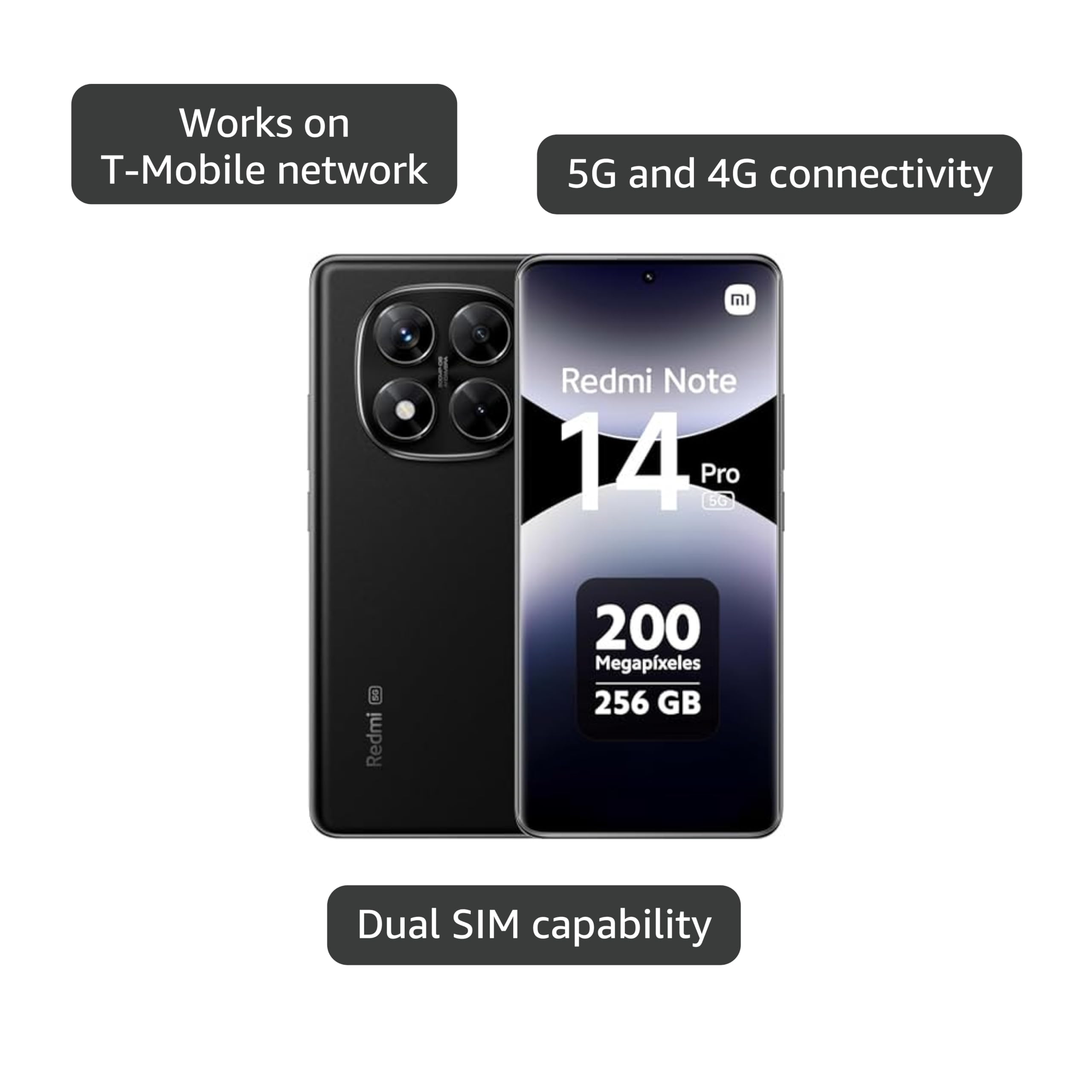 Amazon.com: Xiaomi Redmi Note 14 Pro 5G + 4G LTE (for Tmobile Mint