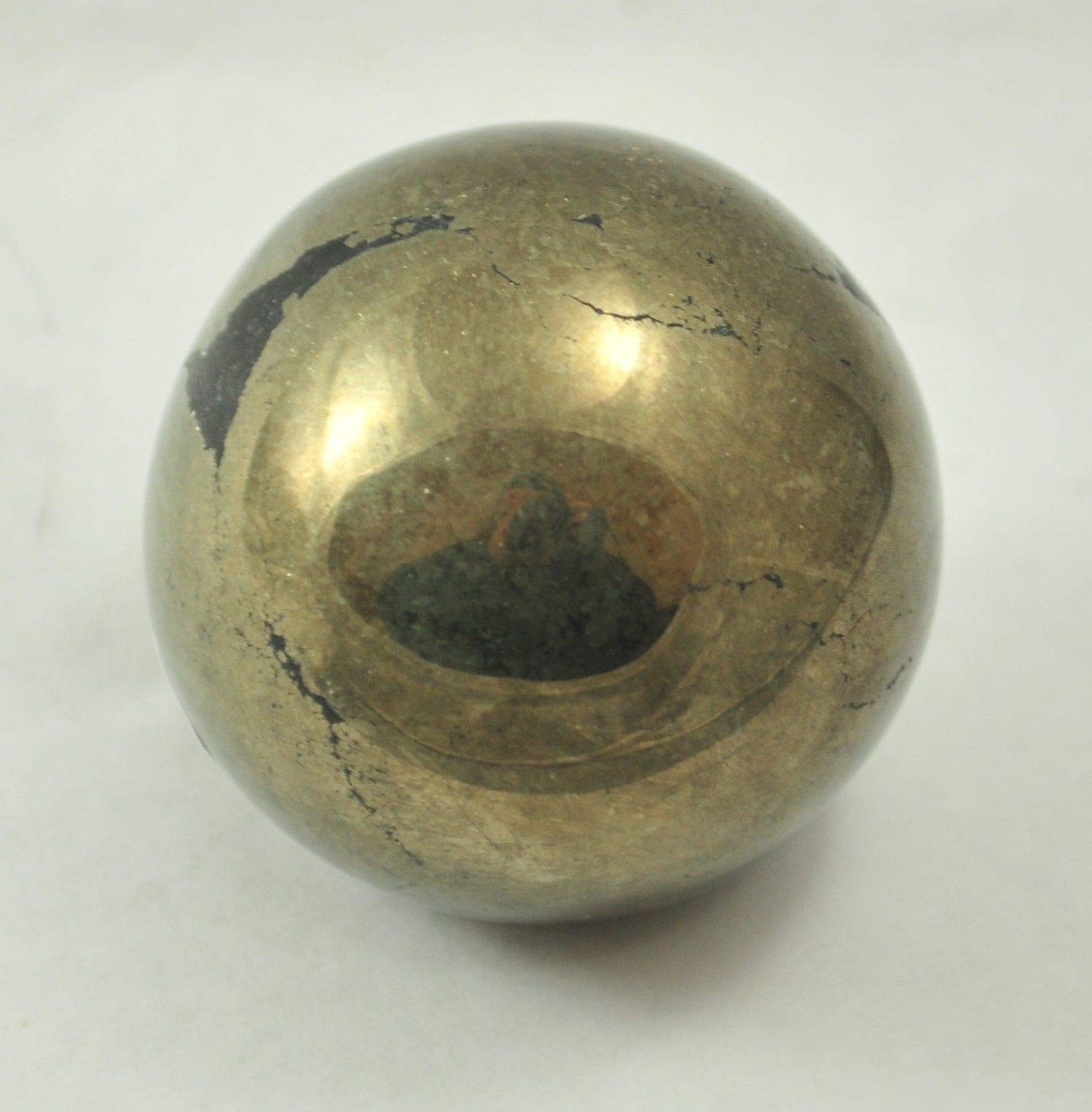 Spiritual Elementz Reiki Healing Pyrite (Stone of Luck) Gemstone Sphere Ball (40-50mm).